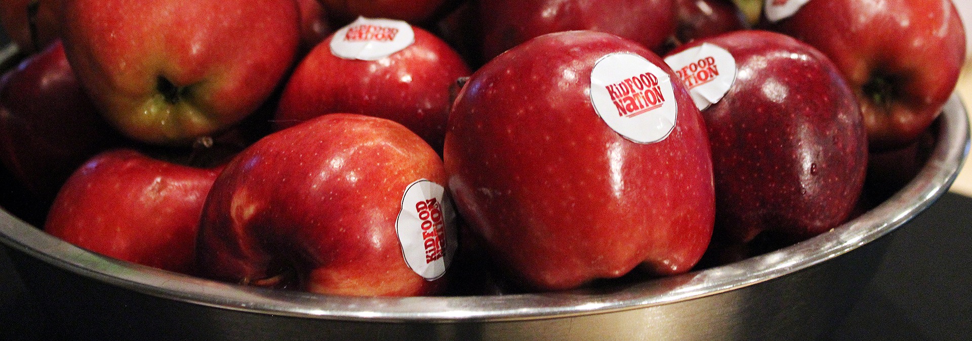 Apples with Kid Food Nation logo