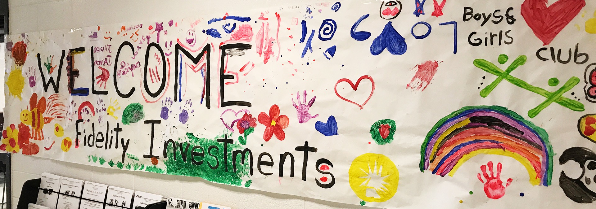 Banner welcoming Fidelity Investment employees to a Club